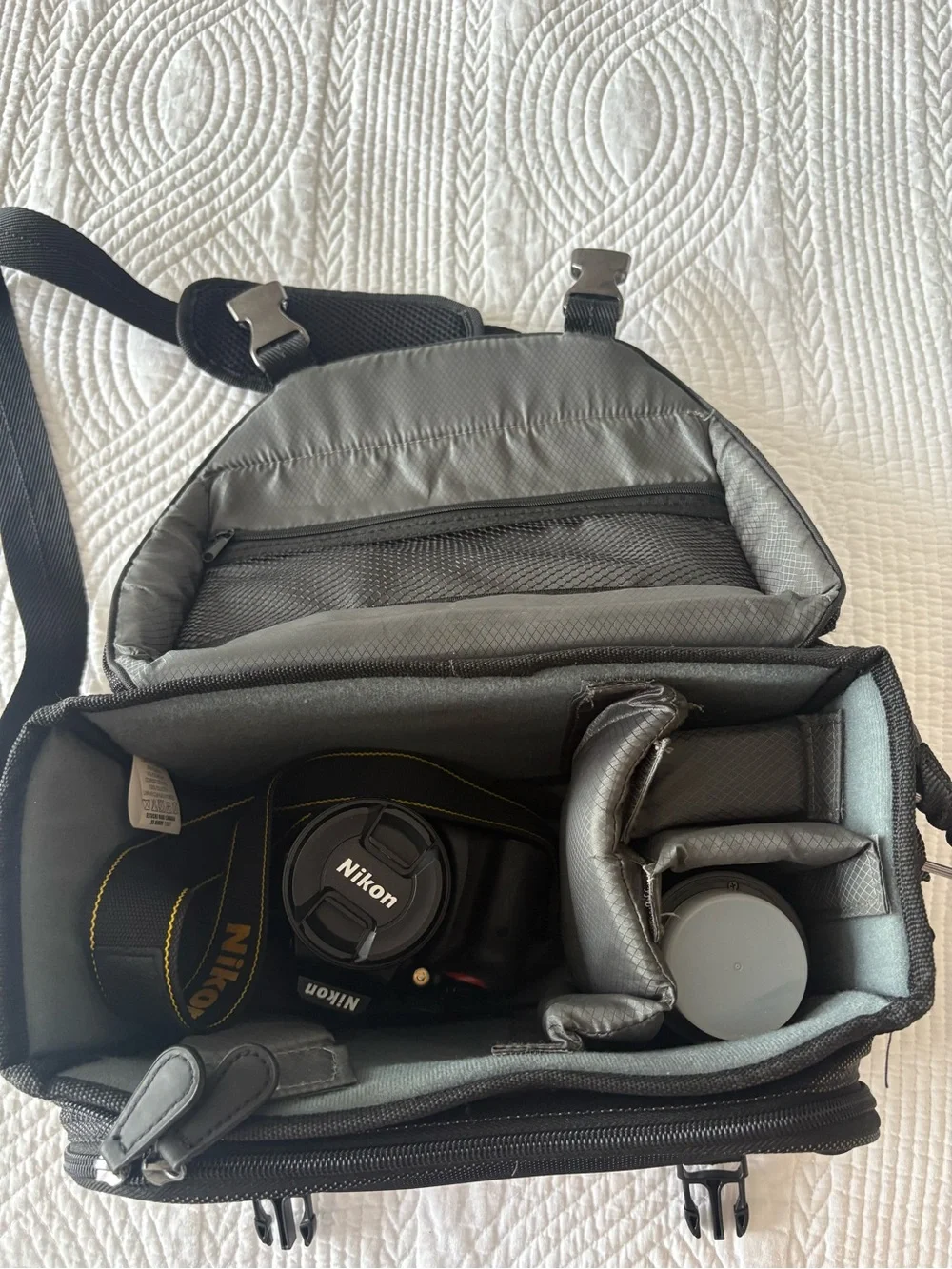 Nikon Black Camera Messenger Bag with Shoulder Strap